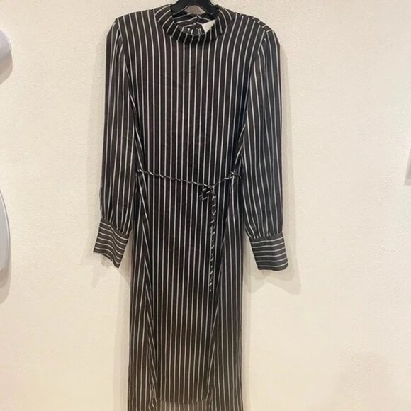 JUST Female Rosie Brown Striped Shirt Dress Size Small EUC - Picture 2 of 6
